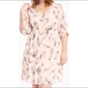Torrid Feather Chiffon Shirt Dress