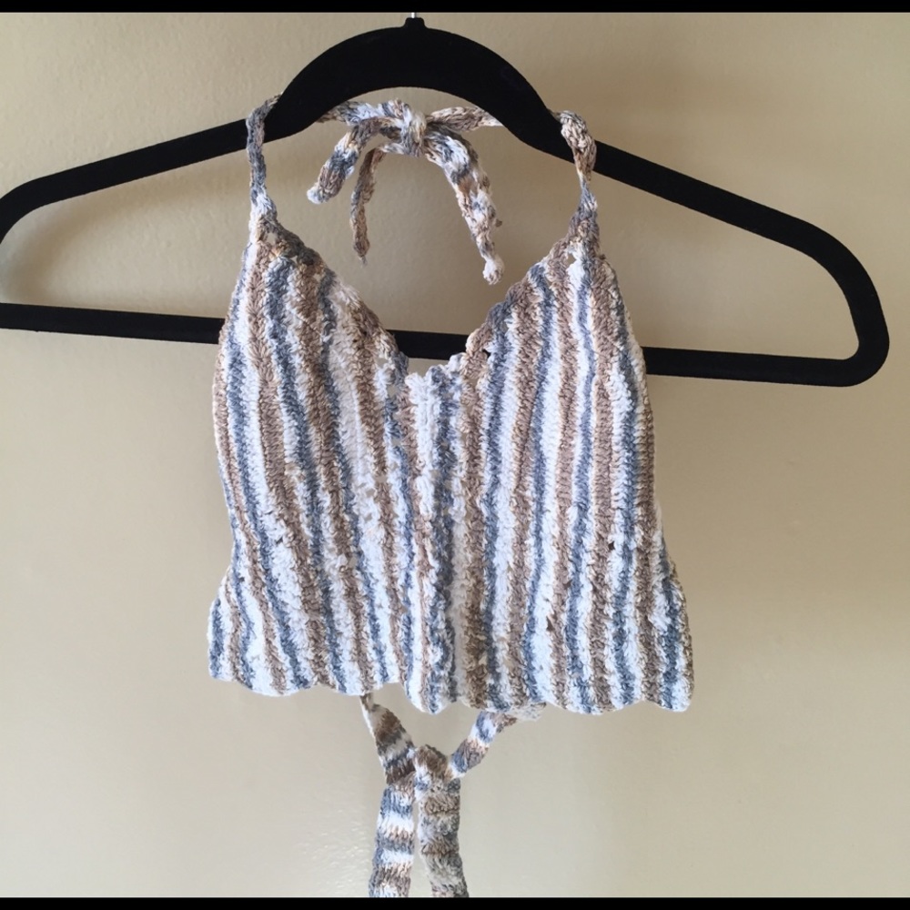 Tie dye crochet halter top