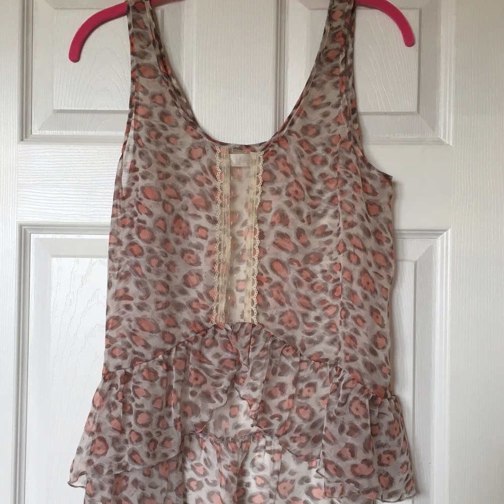 Band Of Gypsies Leopard Tank w/ Lace