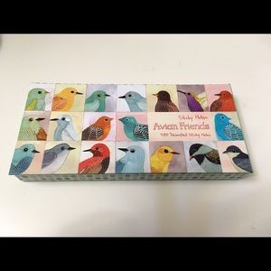 Set of bird-themed decorated sticky notes