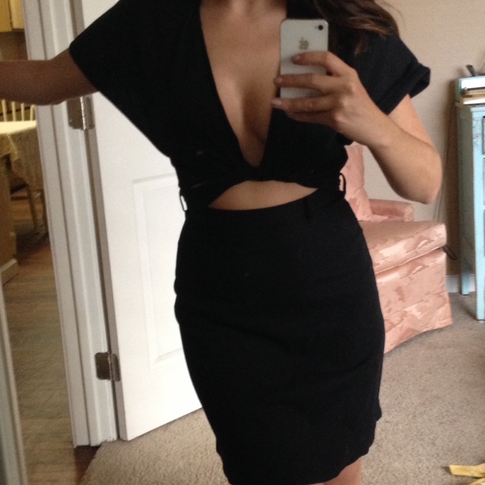 Zimmermann black dress with cut outs