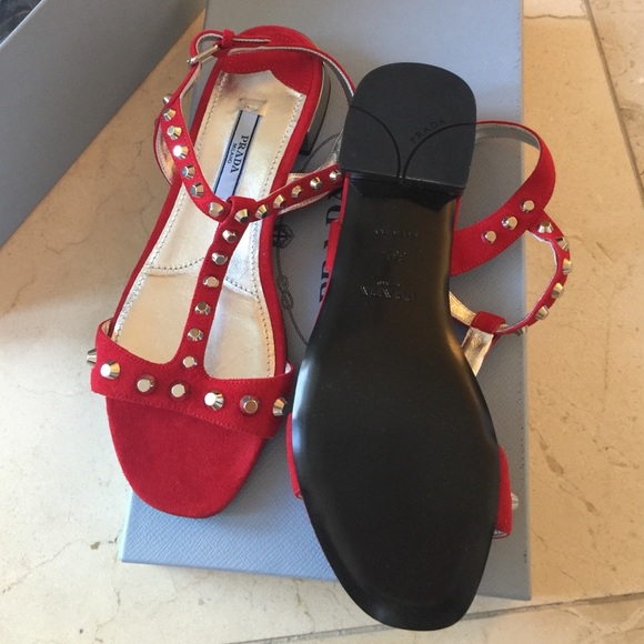 NWT Prada auth suede/leather sandals sz 6.5 (36.5) - Picture 3 of 4