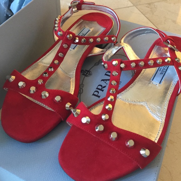 NWT Prada auth suede/leather sandals sz 6.5 (36.5) - Picture 4 of 4