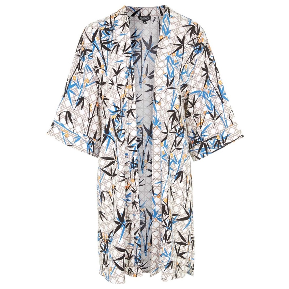 Topshop Bamboo Print Kimono Cardigan