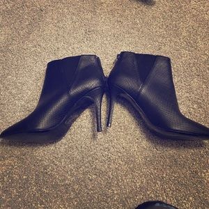 Black vegan leather booties
