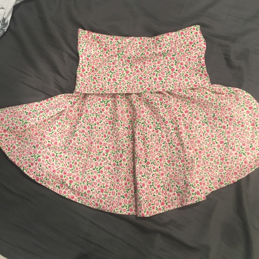 Floral fold over skirt