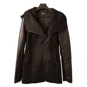 Mackage Odilia Wool & Leather Sleeve Coat