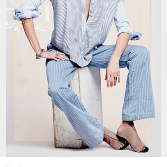 Final drop🔥Free people solar blue jeans striped - Picture 3 of 6