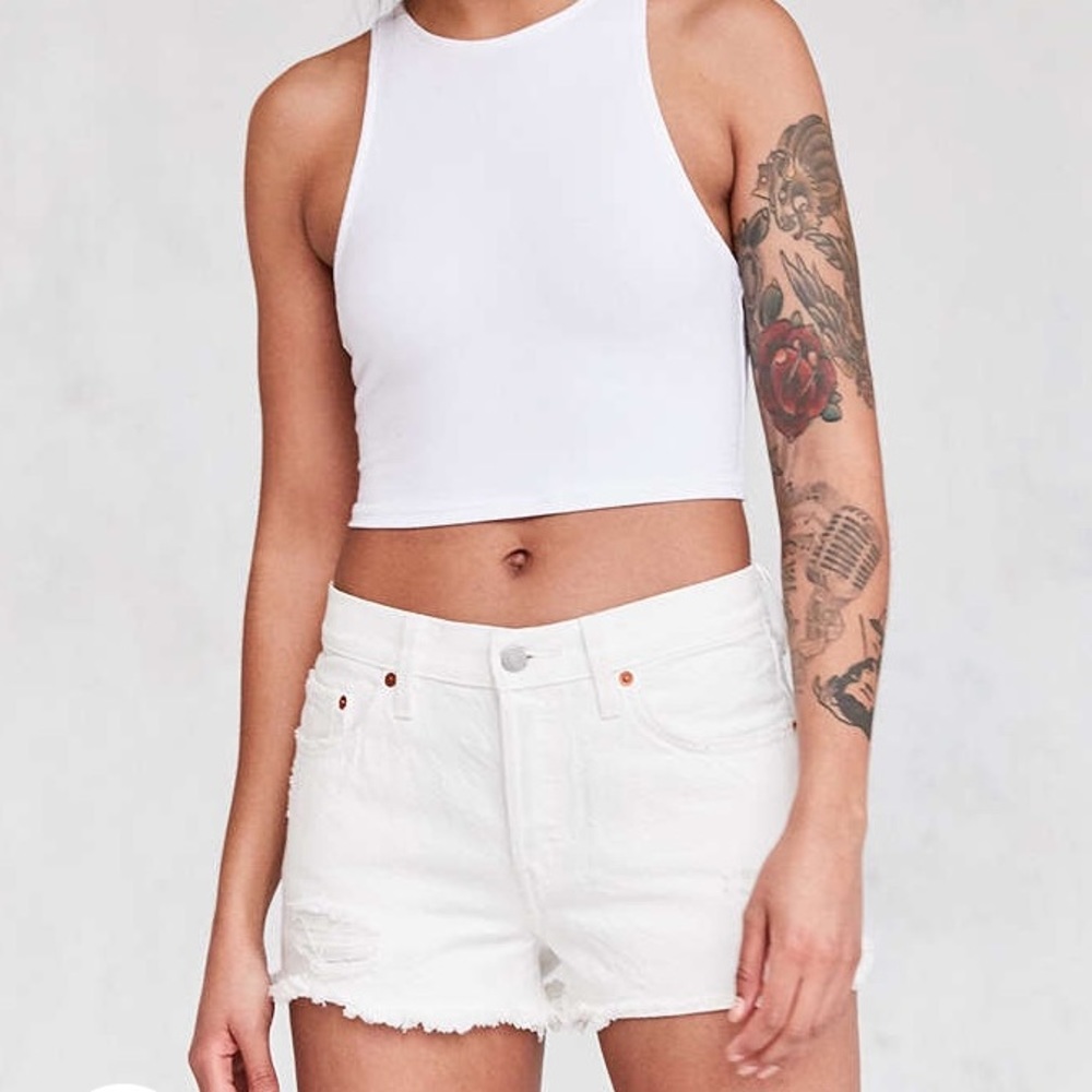 Levi White Denim Shorts