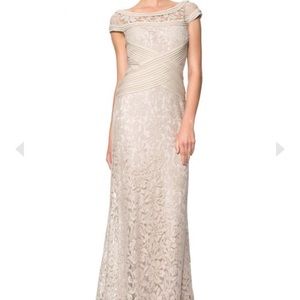 Tadashi Shoji Dress. Color: Sand. NWT gown. 10
