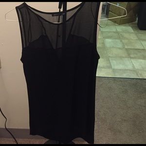 Zara sleeveless top wth sheer illusion v-neck