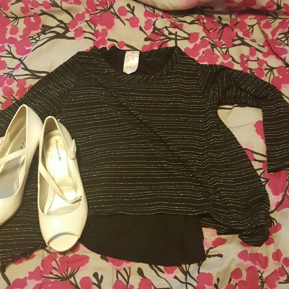 Little girls size 8 dress top with dress shoes