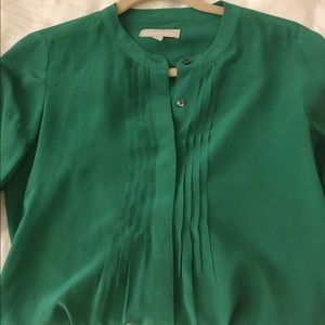 Banana Republic Silk Blouse Green
