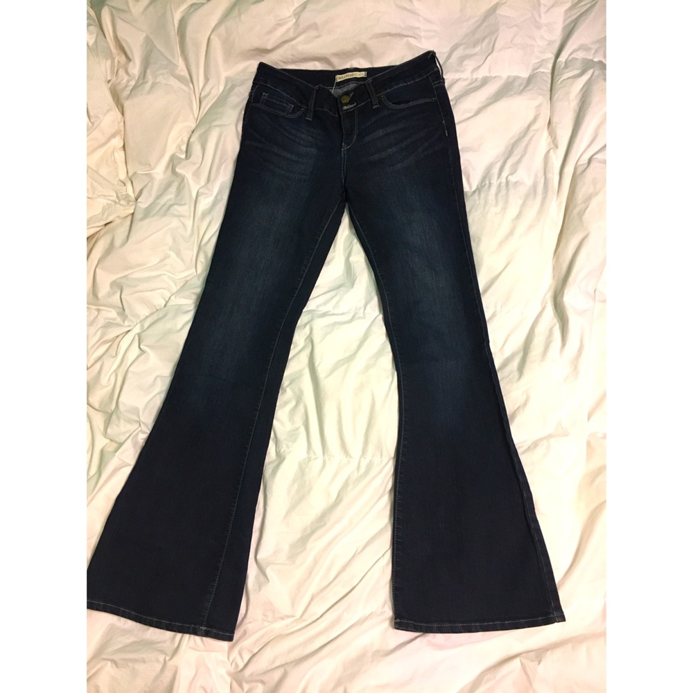 Dark blue denim bell bottoms