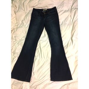 Dark blue denim bell bottoms