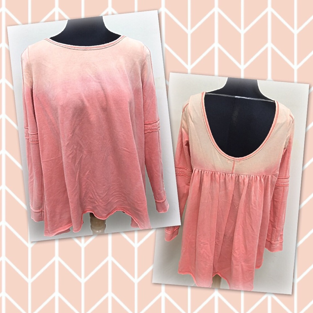 Ombré peachy pink long sleeve top