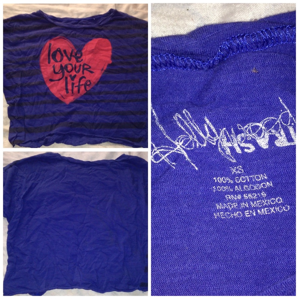 Blue stripped "love your life"