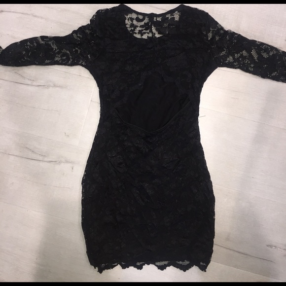 black lace tight mini dress - Picture 2 of 2