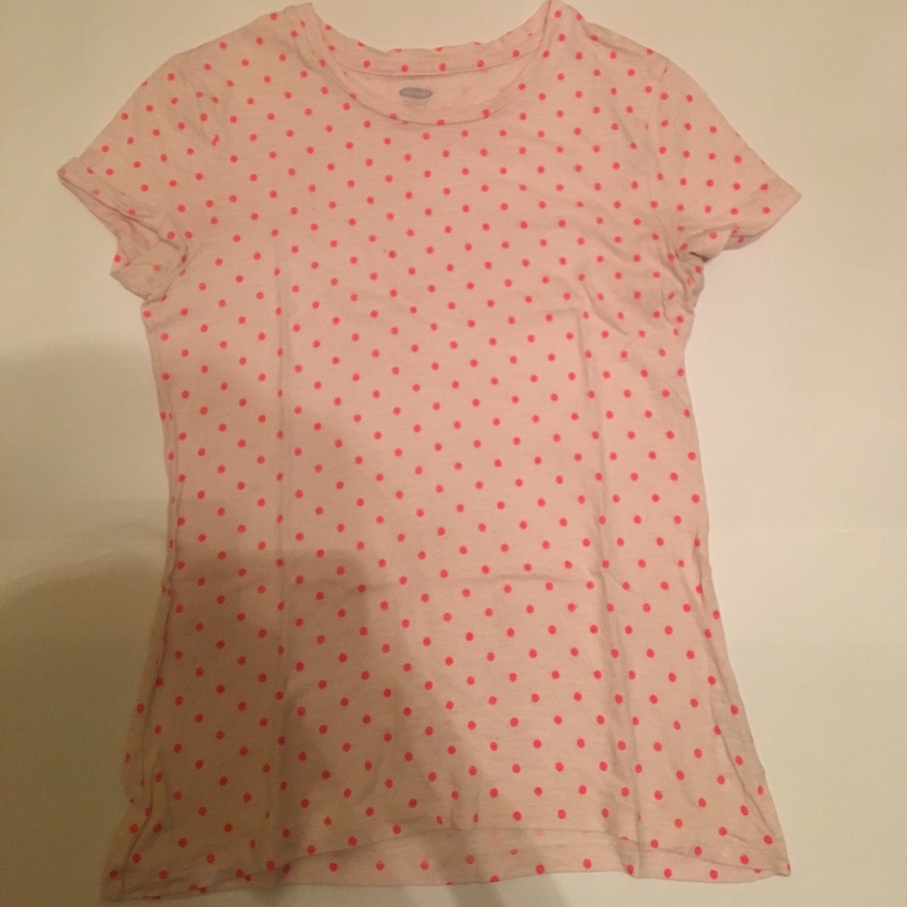 Old Navy pink polka dot tee