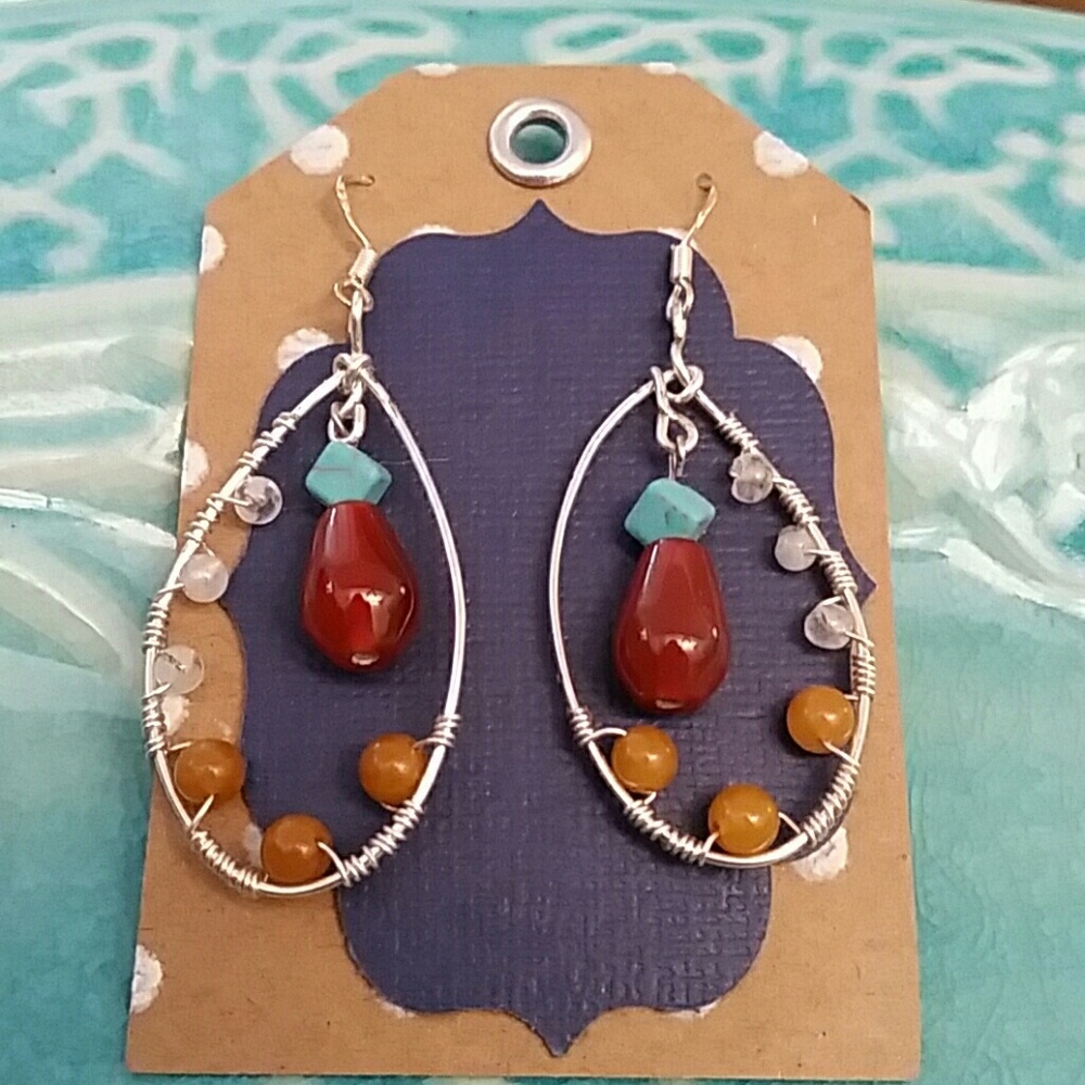 Silver Gemstone Earrings