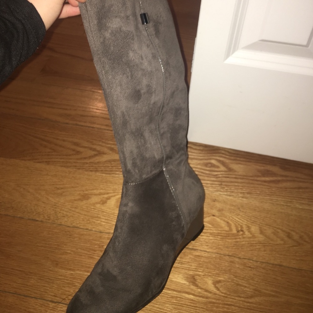 Grey Velvet Boots!