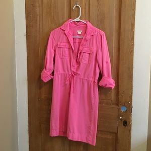 J Crew hot pink shirt dress 0