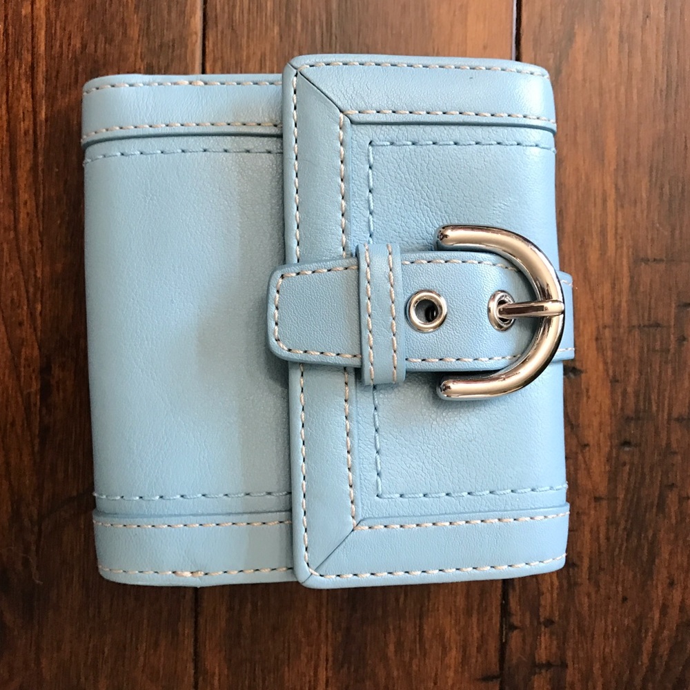 Light blue leather coach wallet