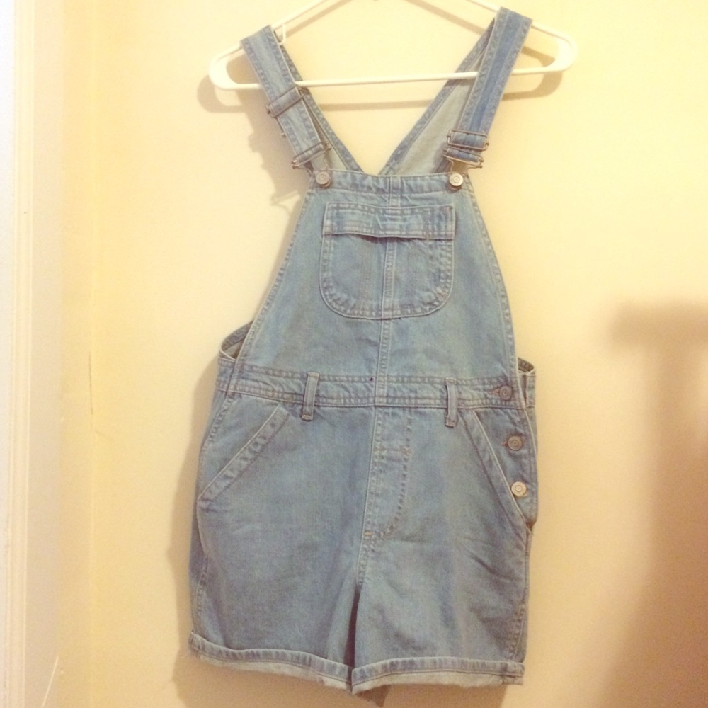 Topshop Denim Short Overalls Size 4