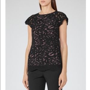 REISS Sol Black Lace Top🦋