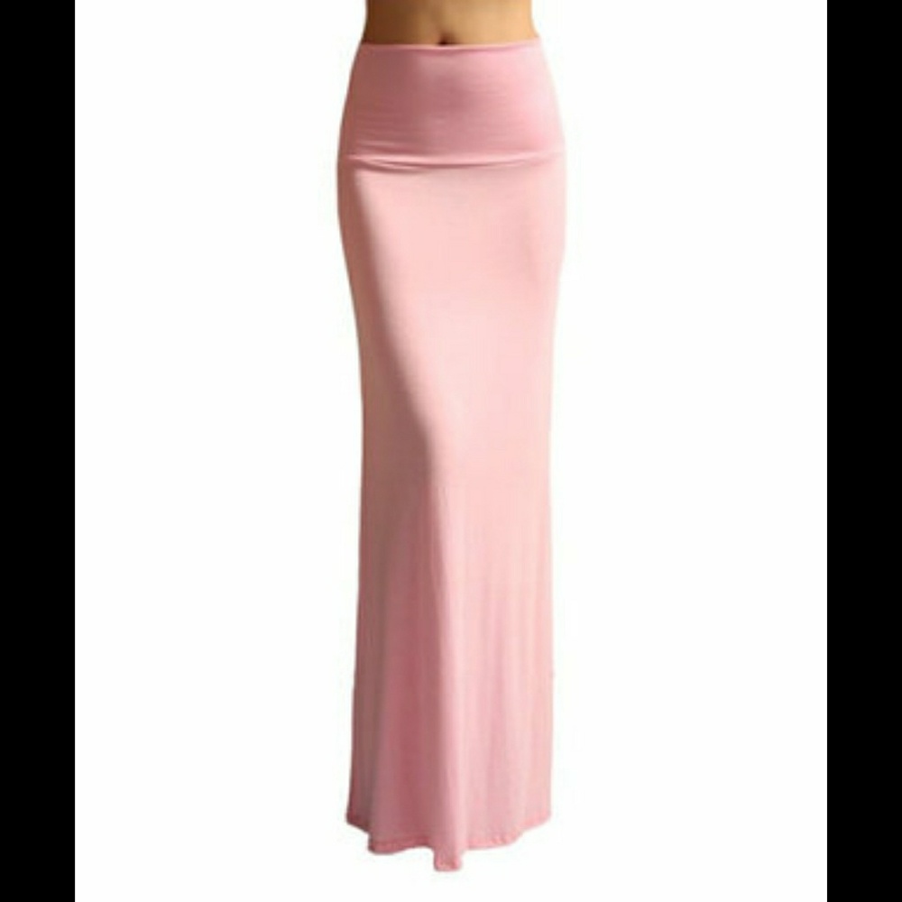 Dinamit Pale Pink Foldover Maxi Skirt
