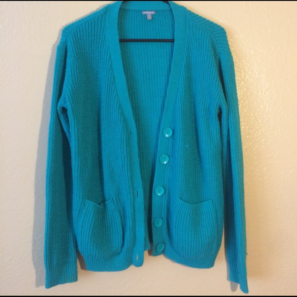 Oversized teal cardigan