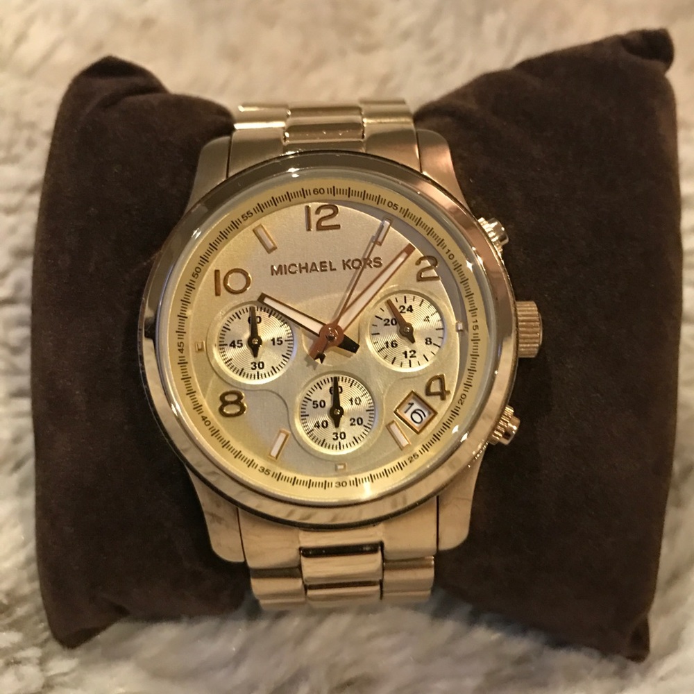 Michael Kors Midsized Chronograph Gold Tone Watch