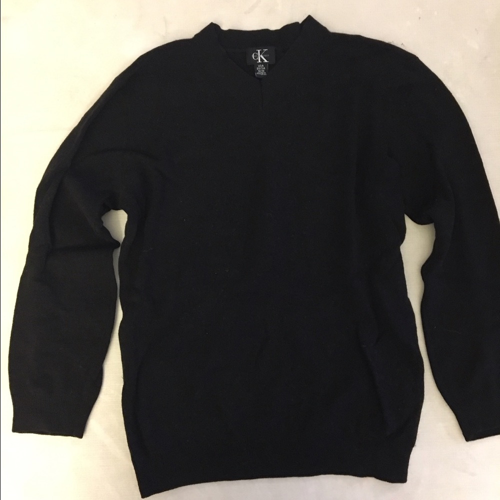 CK Calvin Klein black high v-neck sweater