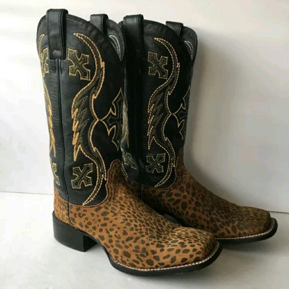 Nocona Womens Cowboy boots 8.5B Black With Suede L