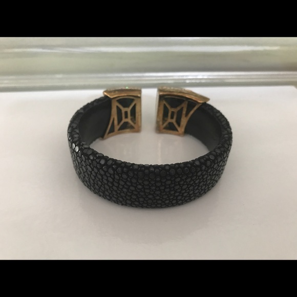 Snakeskin Leather with Turquoise Bracelet - Picture 4 of 6