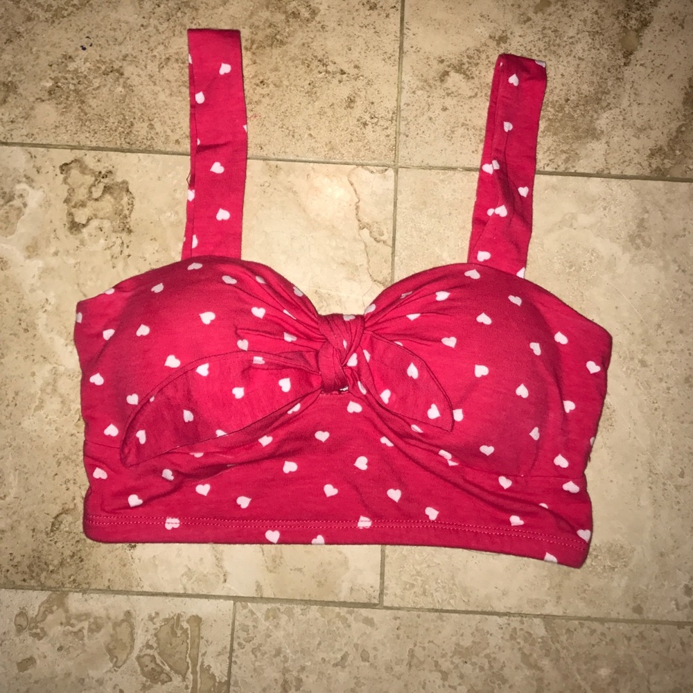 Super cute heart bathing suite top, ties ✨
