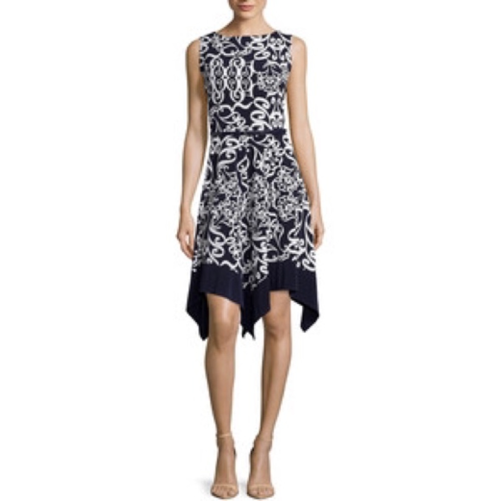 Modcloth Tiana B Handkerchief navy dress 16 1X