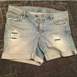 LOFT distressed denim shorts size 12