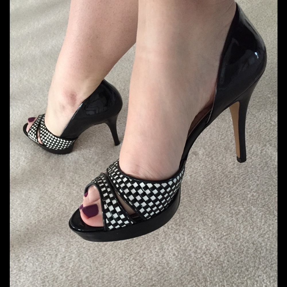 Black & white gingham Marc Fisher heels