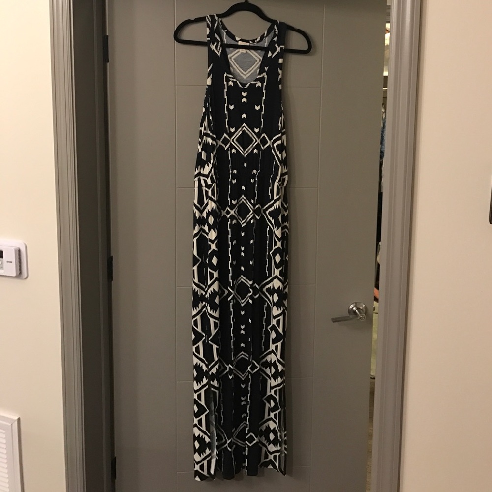 J. Crew Size Medium Navy Blue & White Maxi-Dress