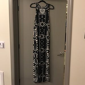 J. Crew Size Medium Navy Blue & White Maxi-Dress