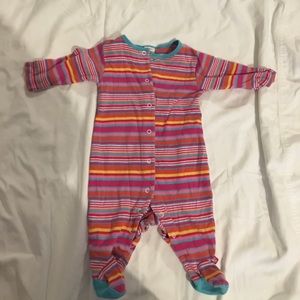 Zutano footie - bright pink stripes