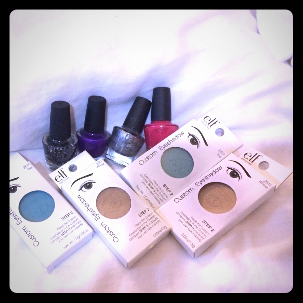 Free elf eyeshadow or nail polish with purchase.