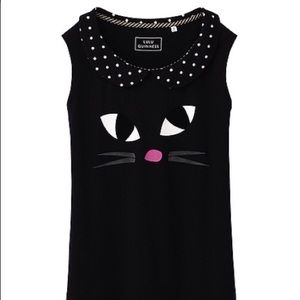 Lulu Guinness for Uniqlo black cat sleeveless top