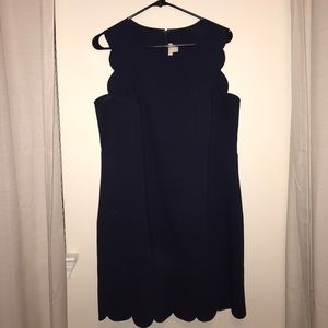 J. Crew scallop-trim navy sheath dress