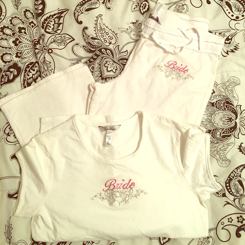 🌺🌴SALE!!🌴🌺White "Bride" pajama set. Worn once!