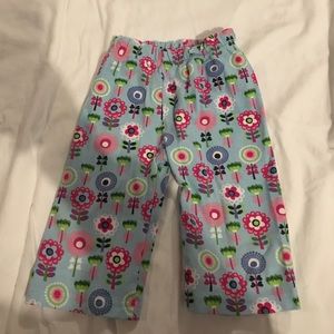 Zutano blue floral cotton knit pants.