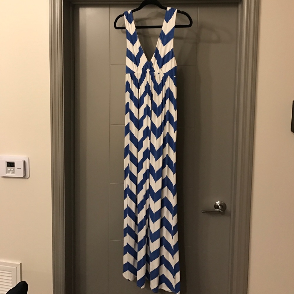 J. Crew Blue & White Size M Maxi Dress!