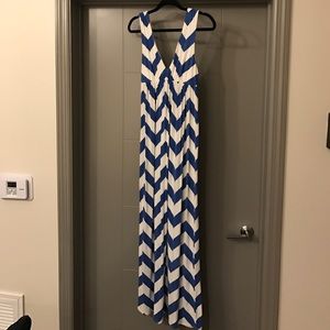 J. Crew Blue & White Size M Maxi Dress!