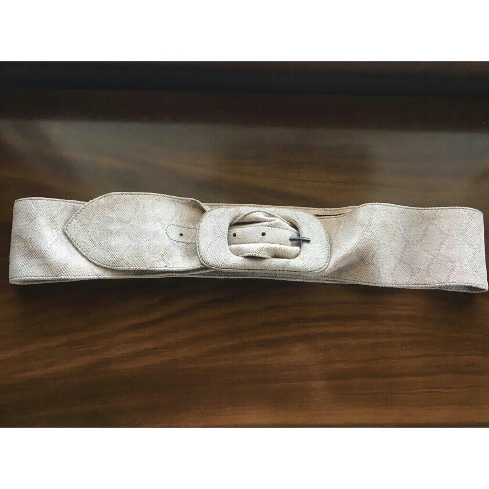 Three-inch wide cream belt